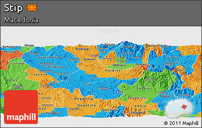 Political Panoramic Map of Stip
