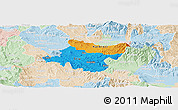 Political Panoramic Map of Stip, lighten