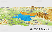 Political Panoramic Map of Stip, physical outside