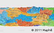Political Panoramic Map of Stip, political shades outside