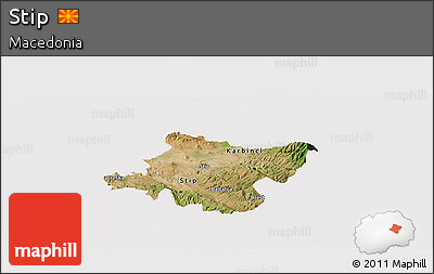 Satellite Panoramic Map of Stip, cropped outside