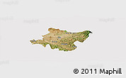Satellite Panoramic Map of Stip, cropped outside