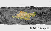 Satellite Panoramic Map of Stip, darken, desaturated
