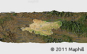 Satellite Panoramic Map of Stip, darken