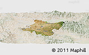 Satellite Panoramic Map of Stip, lighten