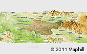 Satellite Panoramic Map of Stip, physical outside