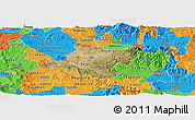 Satellite Panoramic Map of Stip, political outside