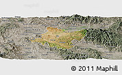 Satellite Panoramic Map of Stip, semi-desaturated
