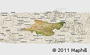 Satellite Panoramic Map of Stip, shaded relief outside