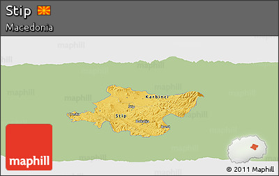 Savanna Style Panoramic Map of Stip, single color outside