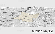 Shaded Relief Panoramic Map of Stip, desaturated