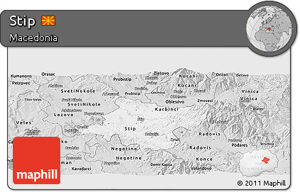 Silver Style Panoramic Map of Stip