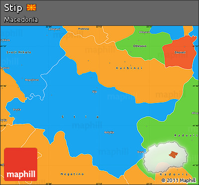 Political Simple Map of Stip