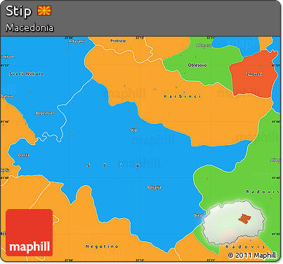 Political Simple Map of Stip