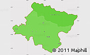 Political Shades Simple Map of Stip, cropped outside