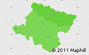 Political Shades Simple Map of Stip, single color outside