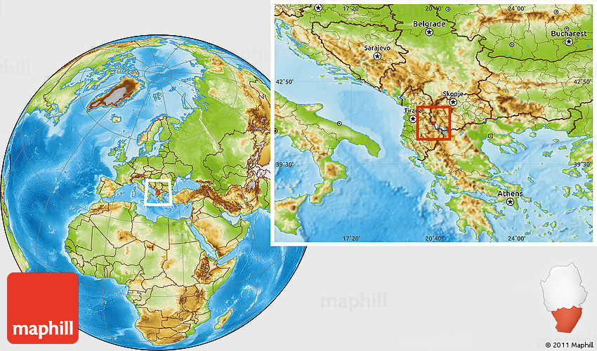 Physical Location Map of Struga