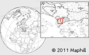 Blank Location Map of Vevcani, highlighted country, within the entire country