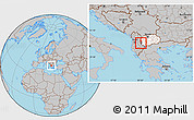 Gray Location Map of Vevcani, highlighted country, highlighted parent region