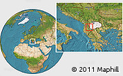 Satellite Location Map of Vevcani, highlighted country, highlighted parent region