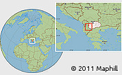 Savanna Style Location Map of Vevcani, highlighted country