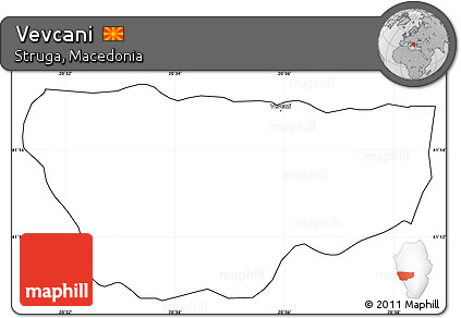 Blank Simple Map of Vevcani, cropped outside