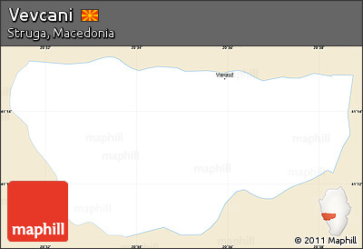 Classic Style Simple Map of Vevcani, single color outside