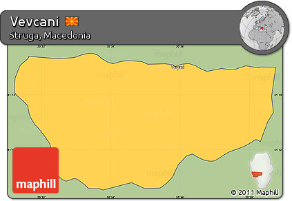 Savanna Style Simple Map of Vevcani, cropped outside