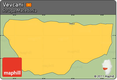 Savanna Style Simple Map of Vevcani, cropped outside