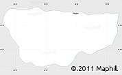Silver Style Simple Map of Vevcani, single color outside