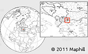 Blank Location Map of Kuklis, highlighted country, highlighted parent region, within the entire country