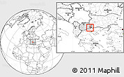 Blank Location Map of Kuklis, highlighted country, highlighted parent region