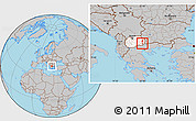 Gray Location Map of Kuklis, highlighted country