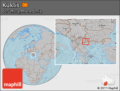 Gray Location Map of Kuklis, highlighted parent region, hill shading