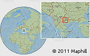 Savanna Style Location Map of Kuklis, hill shading