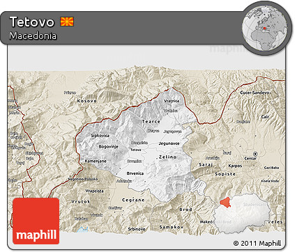 Classic Style 3D Map of Tetovo