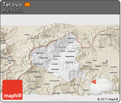 Classic Style 3D Map of Tetovo