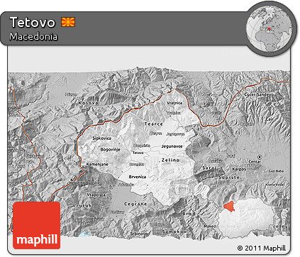 Gray 3D Map of Tetovo