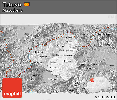 Gray 3D Map of Tetovo