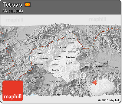 Gray 3D Map of Tetovo