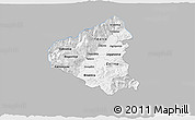 Gray 3D Map of Tetovo, single color outside