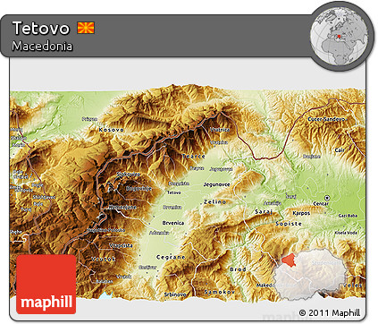Physical 3D Map of Tetovo