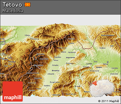 Physical 3D Map of Tetovo