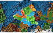 Political 3D Map of Tetovo, darken