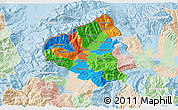 Political 3D Map of Tetovo, lighten