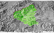 Political Shades 3D Map of Tetovo, desaturated