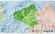 Political Shades 3D Map of Tetovo, lighten