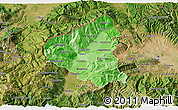 Political Shades 3D Map of Tetovo, satellite outside