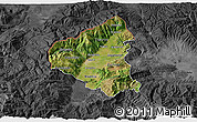 Satellite 3D Map of Tetovo, darken, desaturated