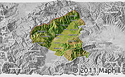 Satellite 3D Map of Tetovo, lighten, desaturated